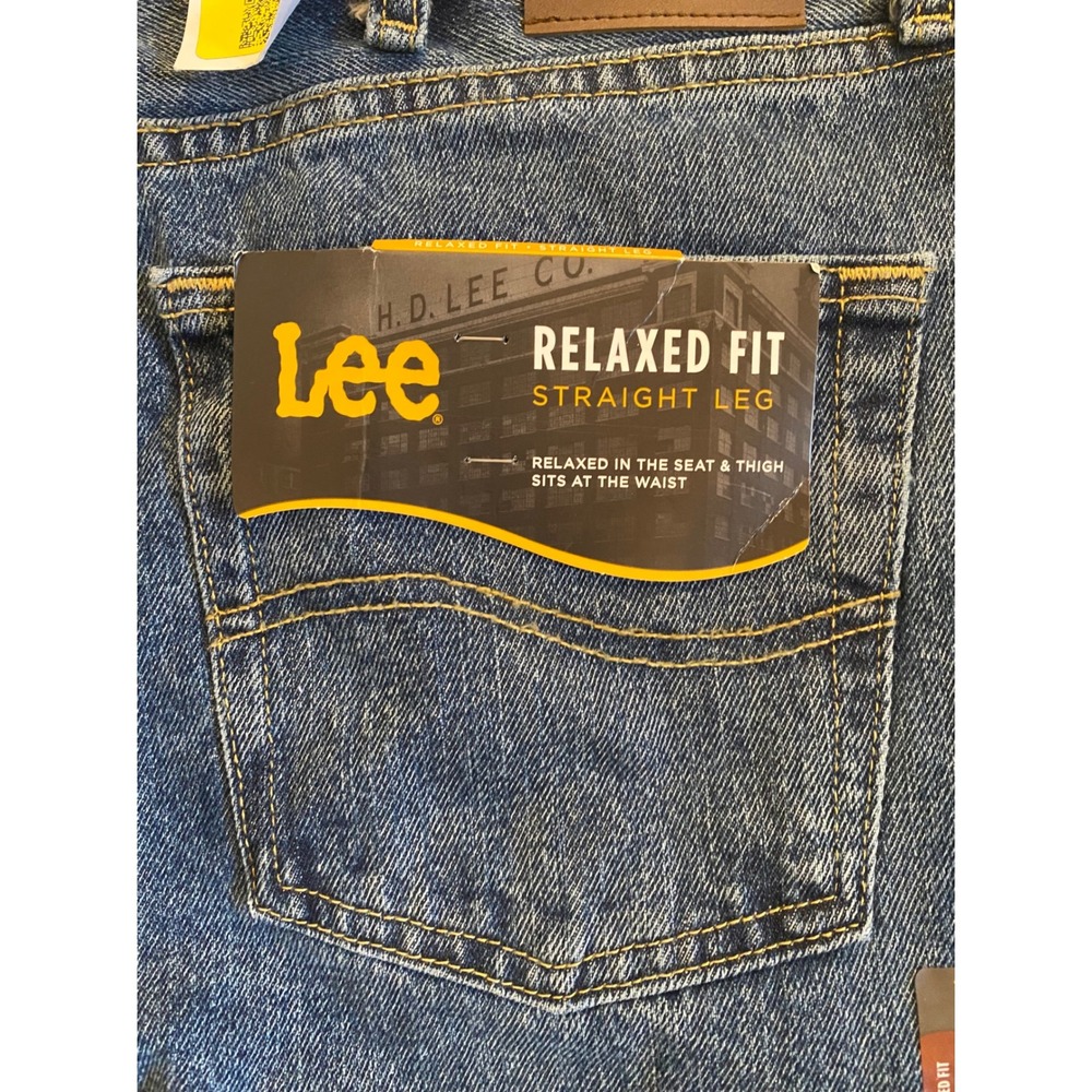 Lee Mens Relaxed Fit Straight Leg Jeans Medium Wash 36x30 New With Tags - Picture 6 of 8